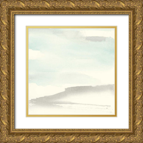 Teal Sky II Gold Ornate Wood Framed Art Print with Double Matting by Paschke, Chris