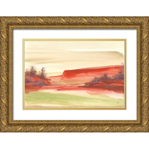 Red Rock III Gold Ornate Wood Framed Art Print with Double Matting by Paschke, Chris