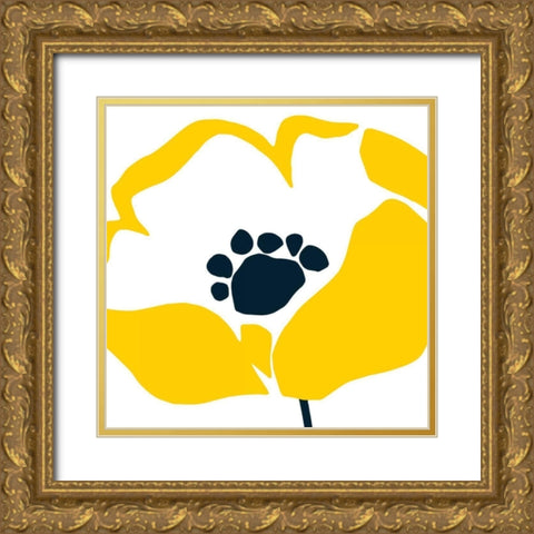 Pop Art Floral II Gold Ornate Wood Framed Art Print with Double Matting by Wild Apple Portfolio