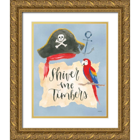 Pirates III Gold Ornate Wood Framed Art Print with Double Matting by Jackson, Jenaya