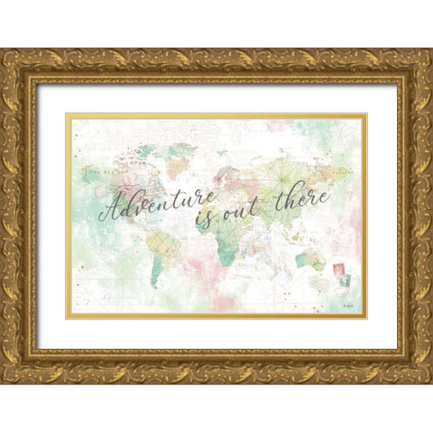 World Adventure I Gold Ornate Wood Framed Art Print with Double Matting by Pertiet, Katie