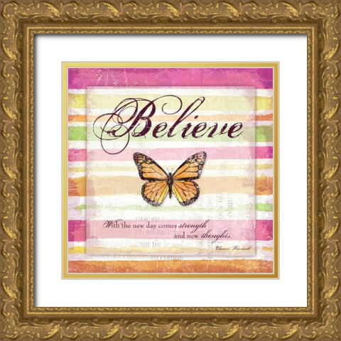 For My Heart II Gold Ornate Wood Framed Art Print with Double Matting by Wild Apple Portfolio