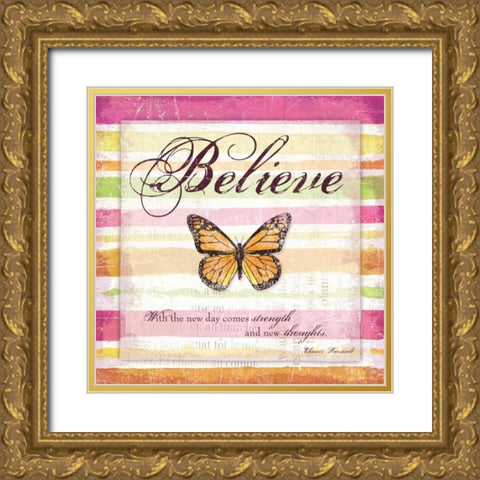 For My Heart II Gold Ornate Wood Framed Art Print with Double Matting by Wild Apple Portfolio