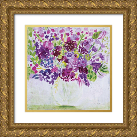 Garden Fun Gold Ornate Wood Framed Art Print with Double Matting by Zaman, Farida