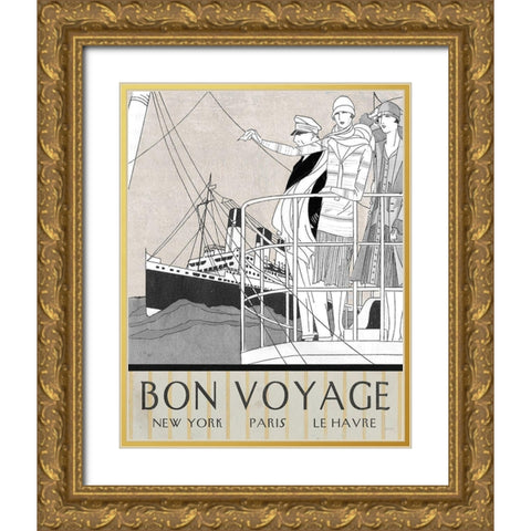 Bon Voyage Gold Ornate Wood Framed Art Print with Double Matting by Schlabach, Sue