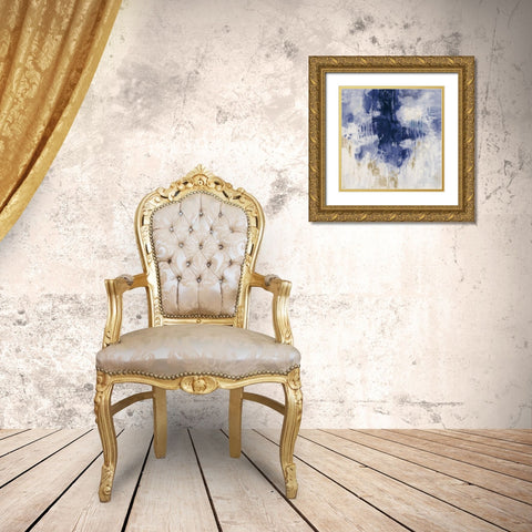 Blue Rain Gold Ornate Wood Framed Art Print with Double Matting by Vassileva, Silvia