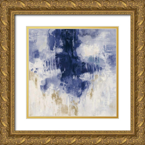 Blue Rain Gold Ornate Wood Framed Art Print with Double Matting by Vassileva, Silvia