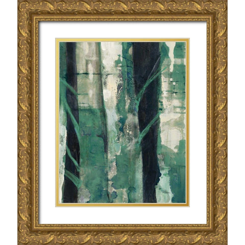 Deep Woods I Emerald Crop Gold Ornate Wood Framed Art Print with Double Matting by Hristova, Albena