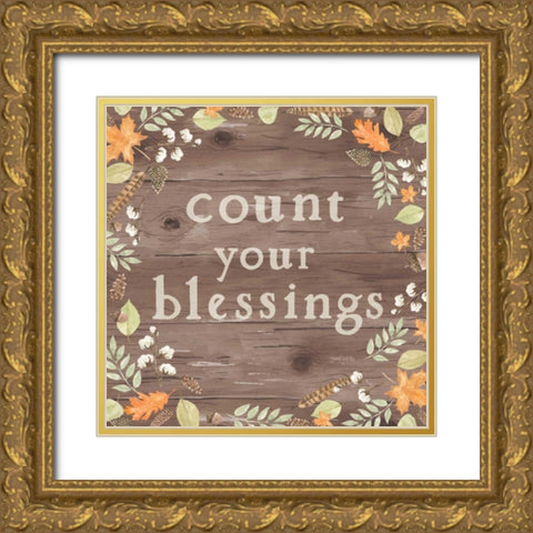 Autumn Offerings I Dark Blessings Gold Ornate Wood Framed Art Print with Double Matting by Jackson, Jenaya