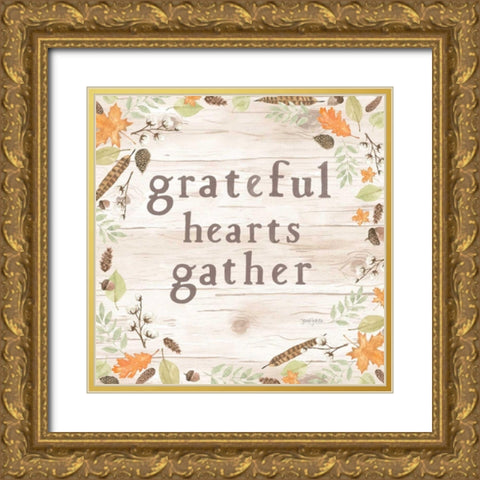 Autumn Offerings I Light Grateful Gold Ornate Wood Framed Art Print with Double Matting by Jackson, Jenaya