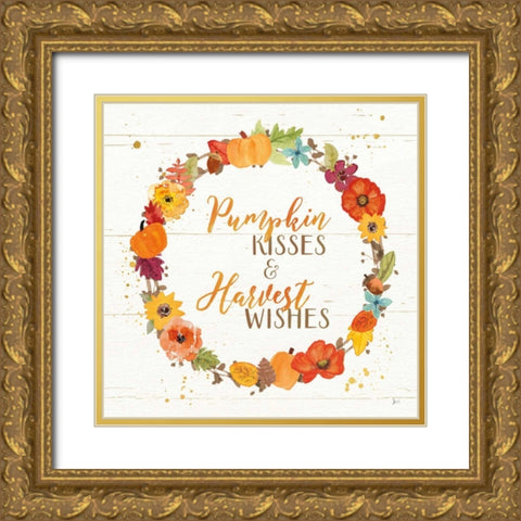 Harvest Wishes II on Wood Gold Ornate Wood Framed Art Print with Double Matting by Aiken, Jess