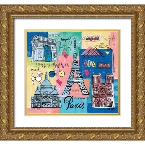 Global Travel II Gold Ornate Wood Framed Art Print with Double Matting by Zaman, Farida