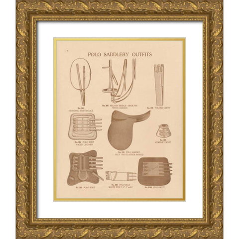 Equine Riding Gear II v2 Gold Ornate Wood Framed Art Print with Double Matting by Wild Apple Portfolio