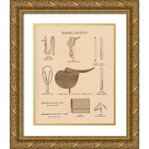 Equine Riding Gear III v2 Gold Ornate Wood Framed Art Print with Double Matting by Wild Apple Portfolio