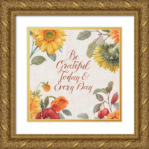 Autumn in Bloom V Gold Ornate Wood Framed Art Print with Double Matting by Audit, Lisa