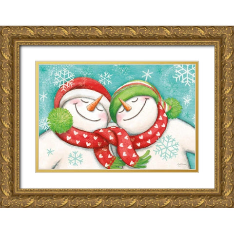 Let it Snow II Gold Ornate Wood Framed Art Print with Double Matting by Urban, Mary