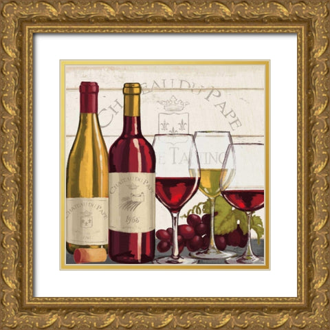 Wine Tasting II Gold Ornate Wood Framed Art Print with Double Matting by Penner, Janelle