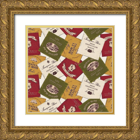 Wine Tasting Step 03A Gold Ornate Wood Framed Art Print with Double Matting by Penner, Janelle