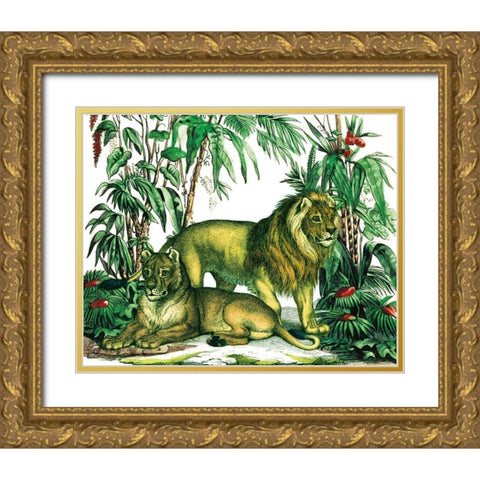 Jungle Flair VI Gold Ornate Wood Framed Art Print with Double Matting by Wild Apple Portfolio