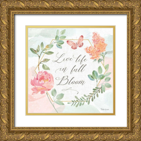 Watercolorful V Gold Ornate Wood Framed Art Print with Double Matting by Grove, Beth