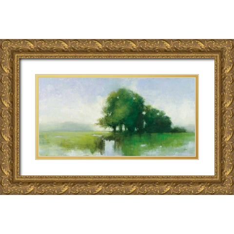 River Romance Gold Ornate Wood Framed Art Print with Double Matting by Purinton, Julia
