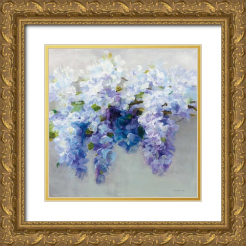 Wisteria Gold Ornate Wood Framed Art Print with Double Matting by Nai, Danhui
