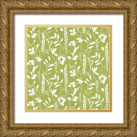 Blue and Green Garden Step 03B Gold Ornate Wood Framed Art Print with Double Matting by Audit, Lisa