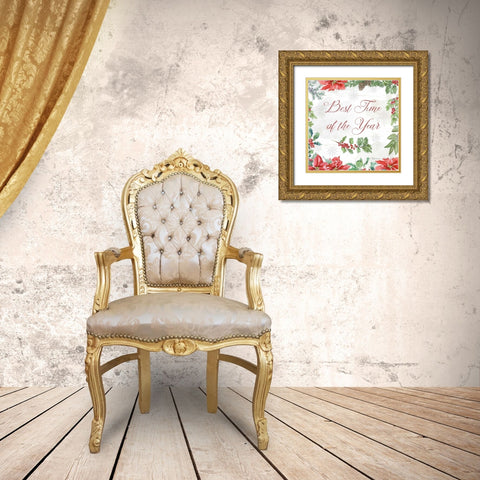 Farmhouse Holidays III Gold Ornate Wood Framed Art Print with Double Matting by Grove, Beth