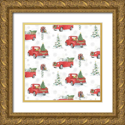 Farmhouse Holidays Step 01 Gold Ornate Wood Framed Art Print with Double Matting by Grove, Beth