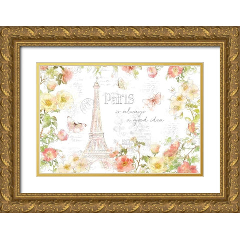 Painting Paris I Gold Ornate Wood Framed Art Print with Double Matting by Pertiet, Katie