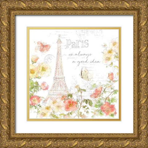 Painting Paris III Gold Ornate Wood Framed Art Print with Double Matting by Pertiet, Katie