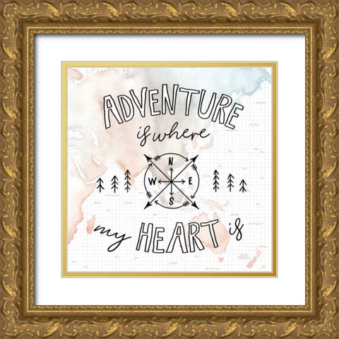 World Traveler III Gold Ornate Wood Framed Art Print with Double Matting by Marshall, Laura