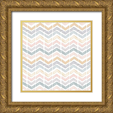 World Traveler Pattern II Gold Ornate Wood Framed Art Print with Double Matting by Marshall, Laura