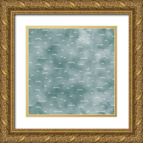 World Traveler Pattern XIVA Gold Ornate Wood Framed Art Print with Double Matting by Marshall, Laura