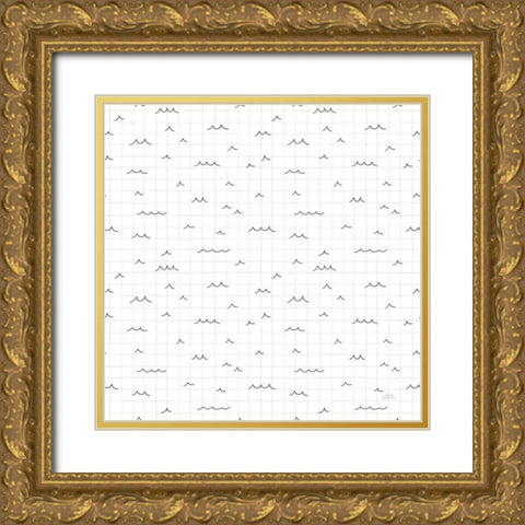 World Traveler Pattern XIVB Gold Ornate Wood Framed Art Print with Double Matting by Marshall, Laura