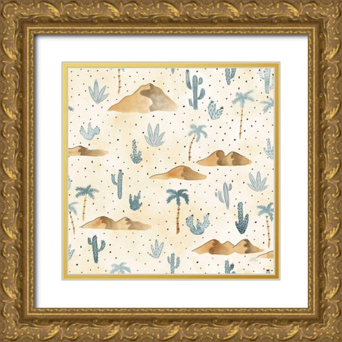 World Traveler Pattern XVIII Gold Ornate Wood Framed Art Print with Double Matting by Marshall, Laura