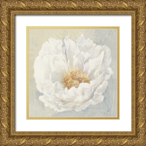 Serene Peony Gold Ornate Wood Framed Art Print with Double Matting by Purinton, Julia