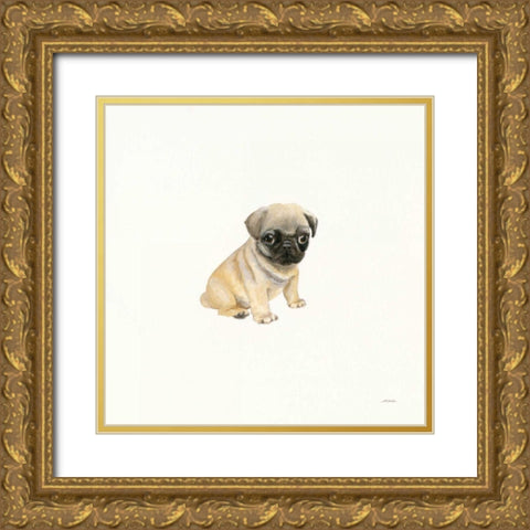 Cutie I Gold Ornate Wood Framed Art Print with Double Matting by Ducklow, Patsy