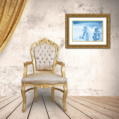 Ice Bears Gold Ornate Wood Framed Art Print with Double Matting by Valle, Aimee Del