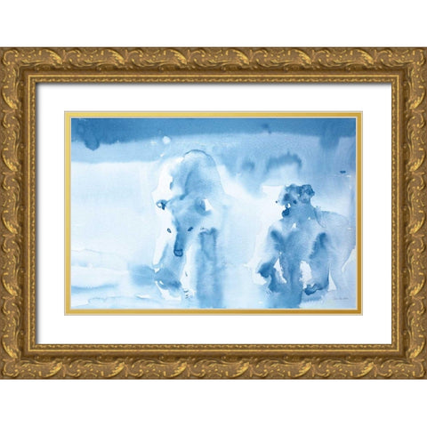 Ice Bears Gold Ornate Wood Framed Art Print with Double Matting by Valle, Aimee Del