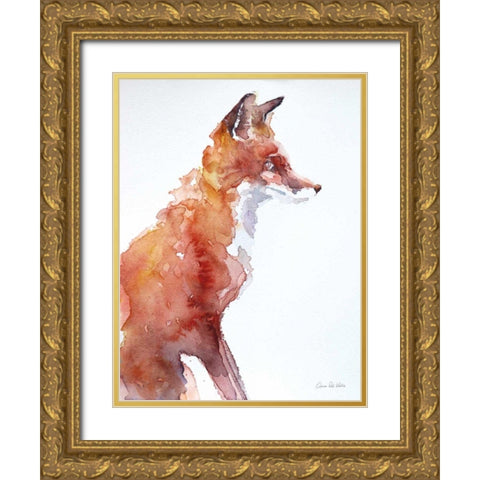 Sly as a Fox Gold Ornate Wood Framed Art Print with Double Matting by Valle, Aimee Del