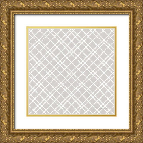 Floursack Lemon Pattern IIB Gold Ornate Wood Framed Art Print with Double Matting by Nai, Danhui