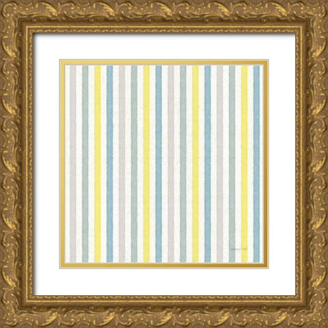 Floursack Lemon Pattern VII Gold Ornate Wood Framed Art Print with Double Matting by Nai, Danhui