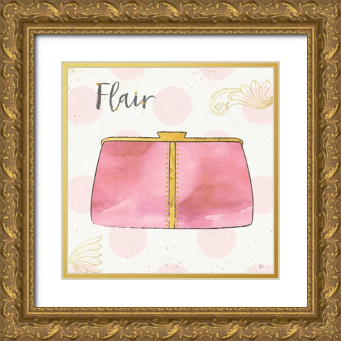 Fashion Blooms II Pink Gold Ornate Wood Framed Art Print with Double Matting by Aiken, Jess