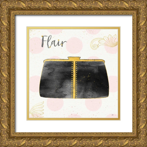 Fashion Blooms II Black Gold Ornate Wood Framed Art Print with Double Matting by Aiken, Jess