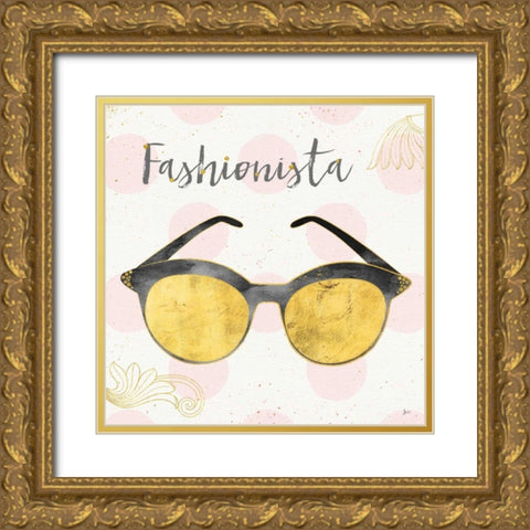 Fashion Blooms IV Black Gold Ornate Wood Framed Art Print with Double Matting by Aiken, Jess
