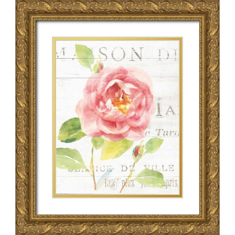 Maison des Fleurs V Gold Ornate Wood Framed Art Print with Double Matting by Nai, Danhui