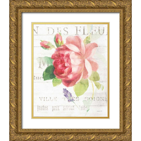 Maison des Fleurs VIII Gold Ornate Wood Framed Art Print with Double Matting by Nai, Danhui