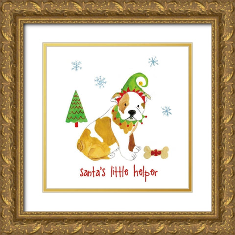 Christmas Critters I Gold Ornate Wood Framed Art Print with Double Matting by Zaman, Farida