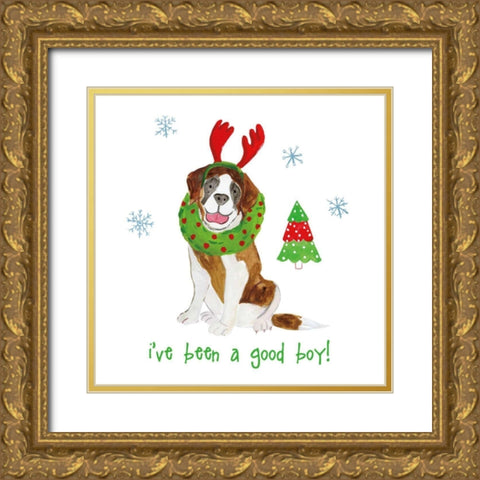 Christmas Critters II Gold Ornate Wood Framed Art Print with Double Matting by Zaman, Farida